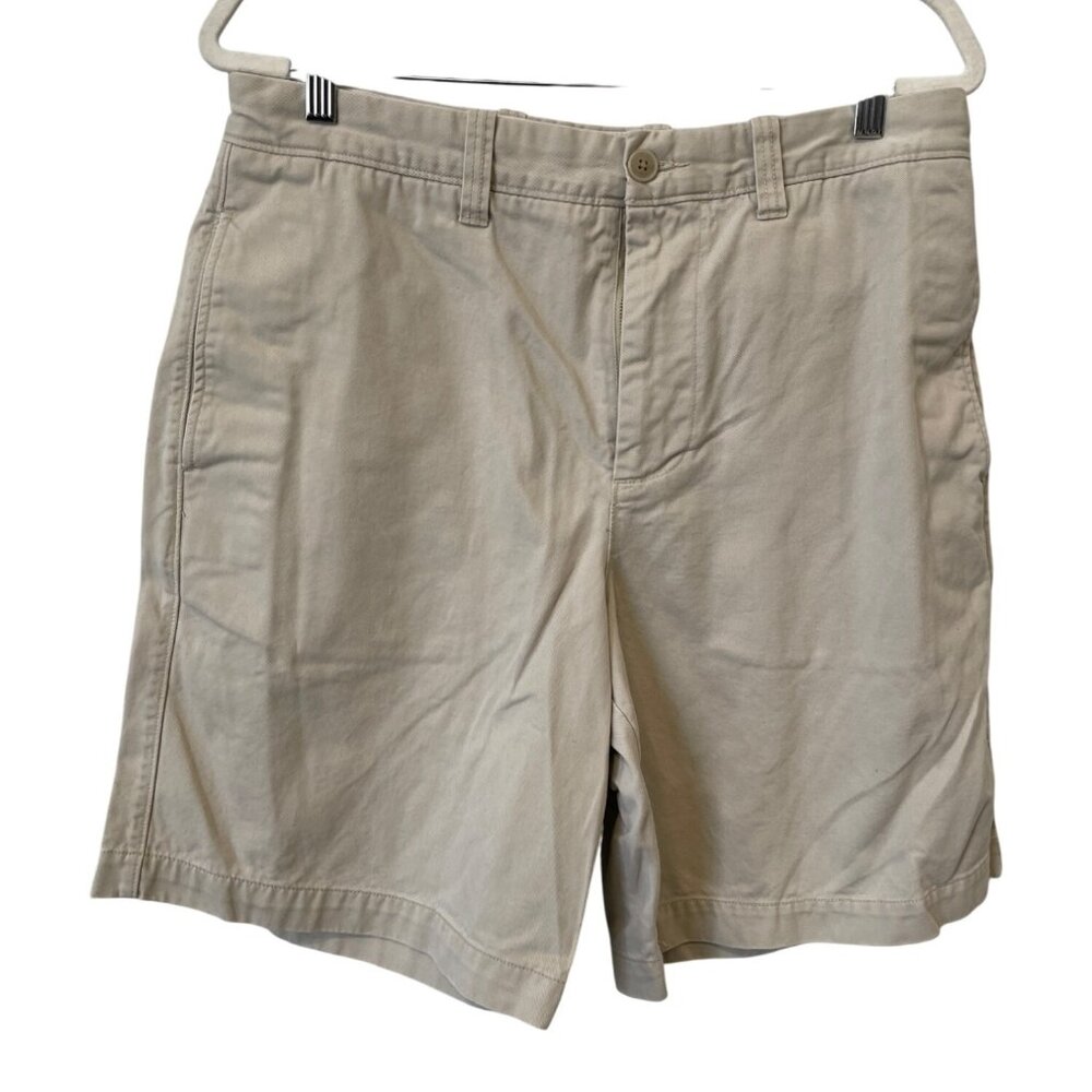 Joseph Abboud Mens Shorts Size 34 Khaki Casual Flat Front Cotton Lightweight